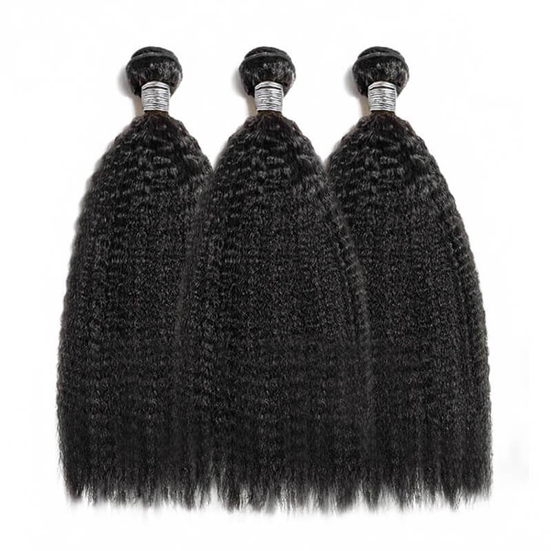 Kinky straight 1 Bundle Natural Nolor 100% Human Virgin Brazilian Hair Weaves Sale Store COMELYHAIRS®