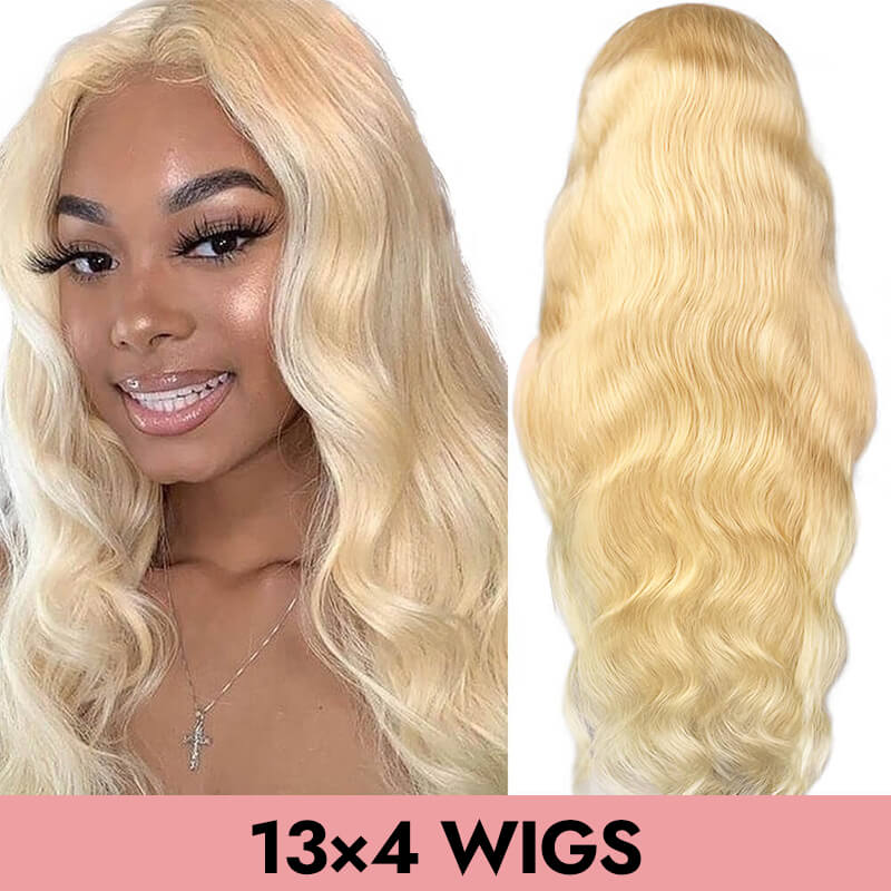 Body wave 613 blonde wig bodywave 13x4 lace front wig full frontal wig HD lace transparent lace human virgin hair 150% 200% COMELYHAIRS™