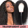 Kinky curl transparent lace full frontal lace front natural black 13x4 13x6 human virgin hair wigs 150% 200% COMELYHAIRS™