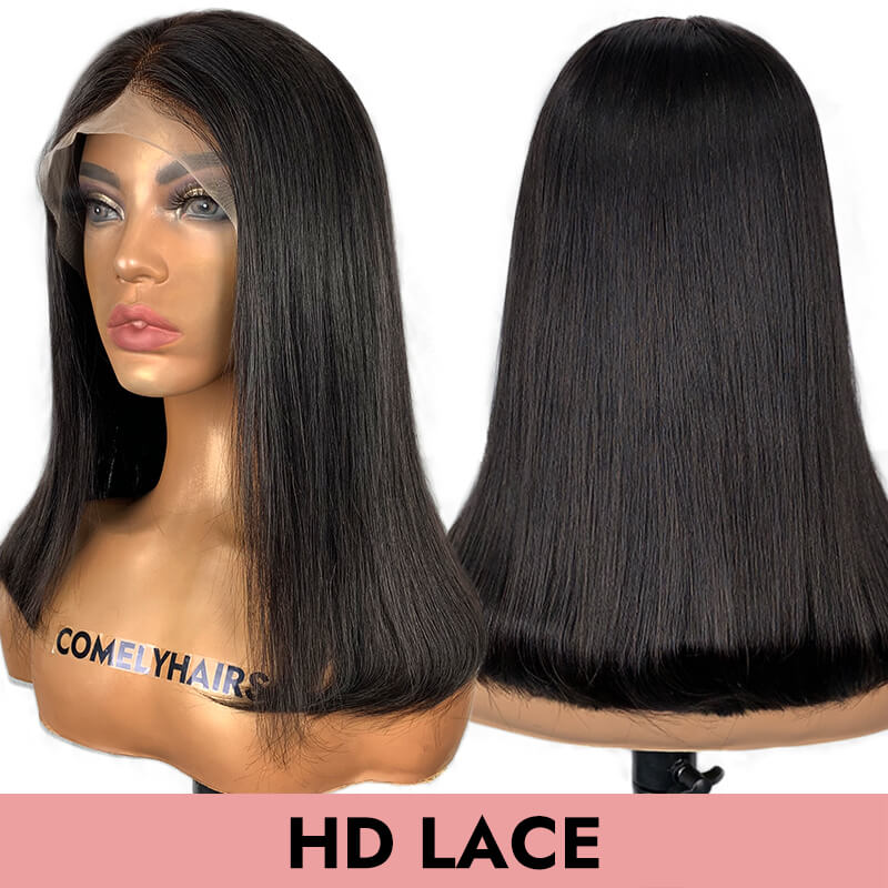 Bob HD lace full frontal lace front natural black 13x4 13x6 human virgin hair wigs 180% 250% COMELYHAIRS™