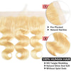 Load image into Gallery viewer, 613 blonde 13x6 frontal transparent lace human virgin hair straight bodywave COMELYHAIRS™