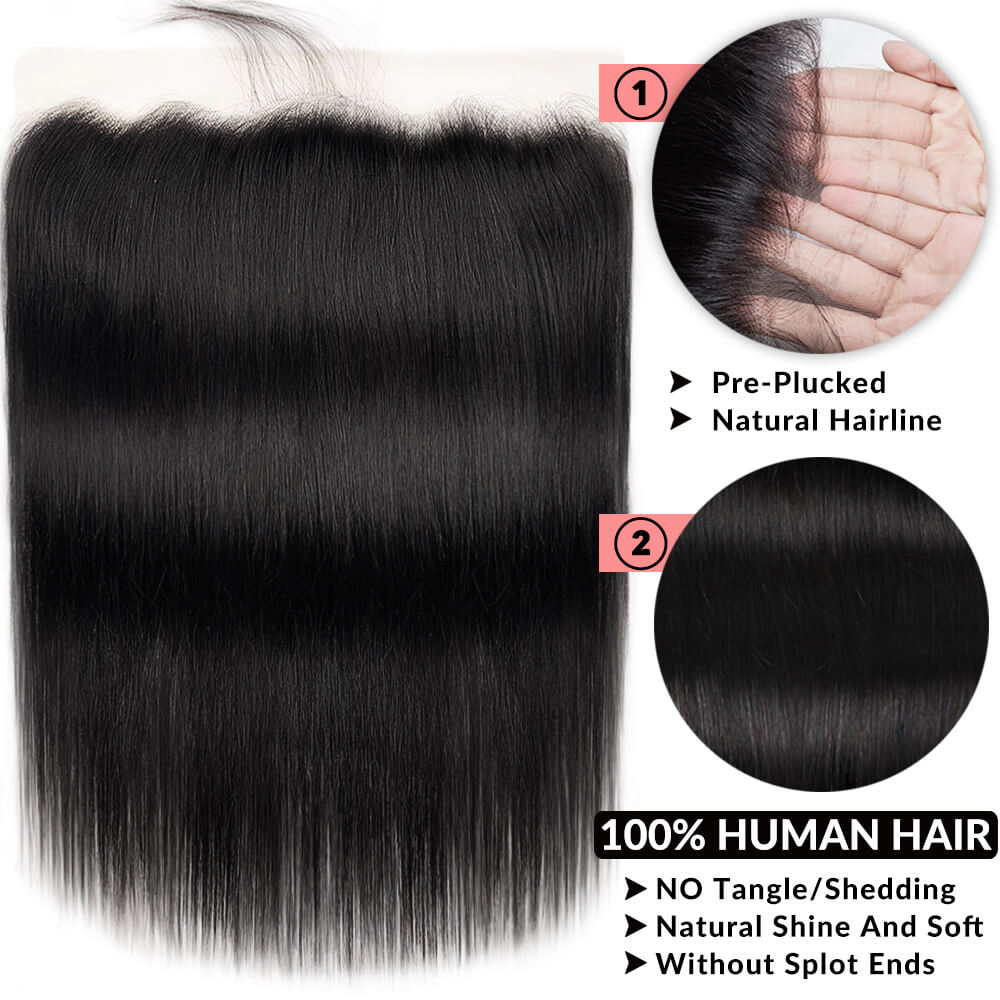 13x6 frontal HD lace transparent lace human virgin hair natural black straight bodywave deepcurl deepwave Kinky COMELYHAIRS™