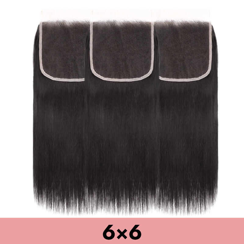 6x6 closure HD lace transparent lace human virgin hair natural black straight bodywave deepcurl deepwave Kinky COMELYHAIRS™
