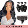 3Pcs Loose wave curly Hair Bundles Deals With 13x4/13x6 Frontal HD Transparent Lace 100% Human Virgin Brazilian Hair Weaves COMELYHAIRS®