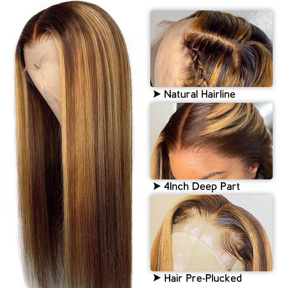 Deep wave HD lace wig deepwave 5x5 13x4 13x6 closure wig lace front full frontal wig 180% 250% #4/27 Highlight human virgin hair COMELYHAIRS™