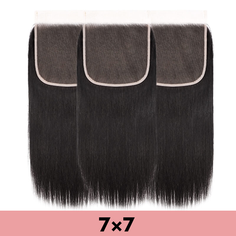 7x7 closure HD lace straight bodywave deepcurl deepwave Kinky natural color human virgin hair COMELYHAIRS™