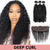 Load image into Gallery viewer, 3Pcs Deep curl curly Hair Bundles Deals With 13x4/13x6 Frontal HD Transparent Lace 100% Human Virgin Brazilian Hair Weaves COMELYHAIRS®