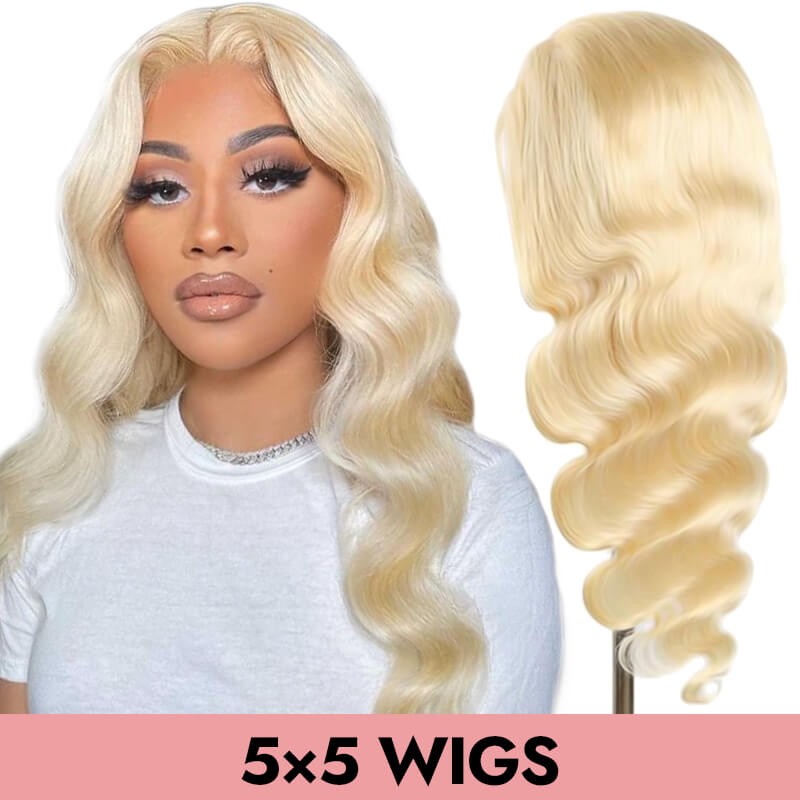 Mesh Dome Cap Body wave 5x5 HD & Transparent Lace Closure Wig 100% Human Virgin Hair Pre Plucked 613 Blonde 150% 200% Density COMELYHAIRS®