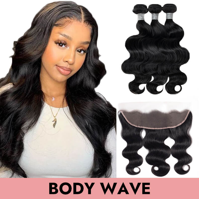 3Pcs Body wave Hair Bundles Deals With 13x4/13x6 Frontal HD Transparent Lace 100% Human Virgin Brazilian Hair Weaves COMELYHAIRS®