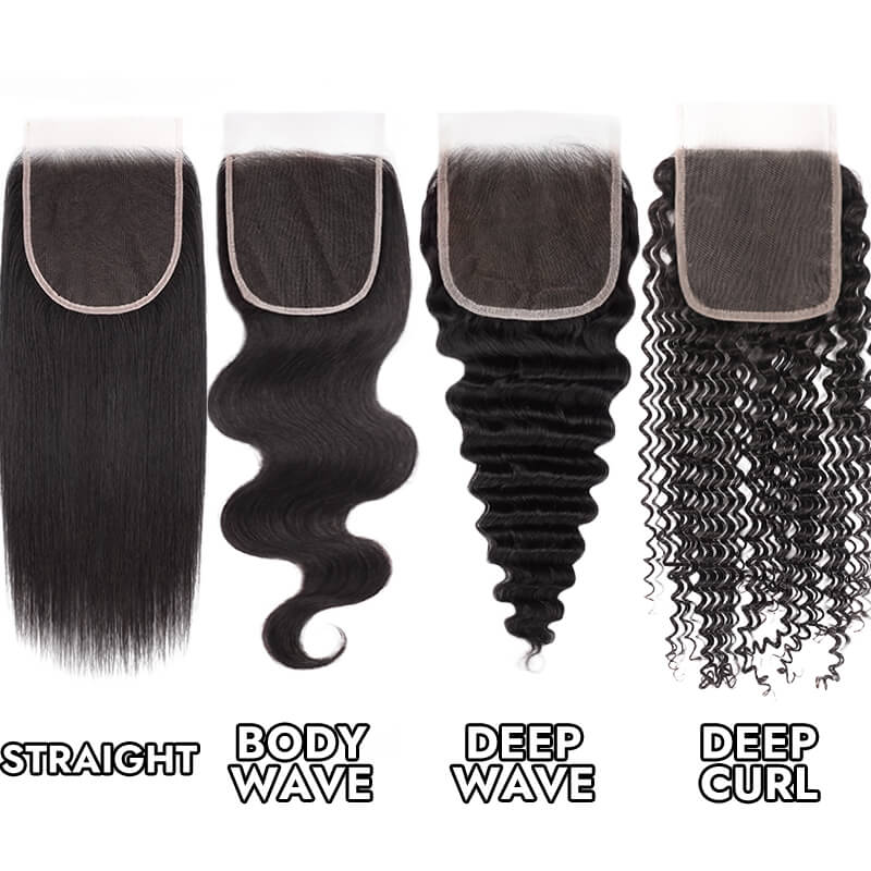 5x5 closure HD lace transparent lace human virgin hair natural black straight bodywave deepcurl deepwave Kinky COMELYHAIRS™