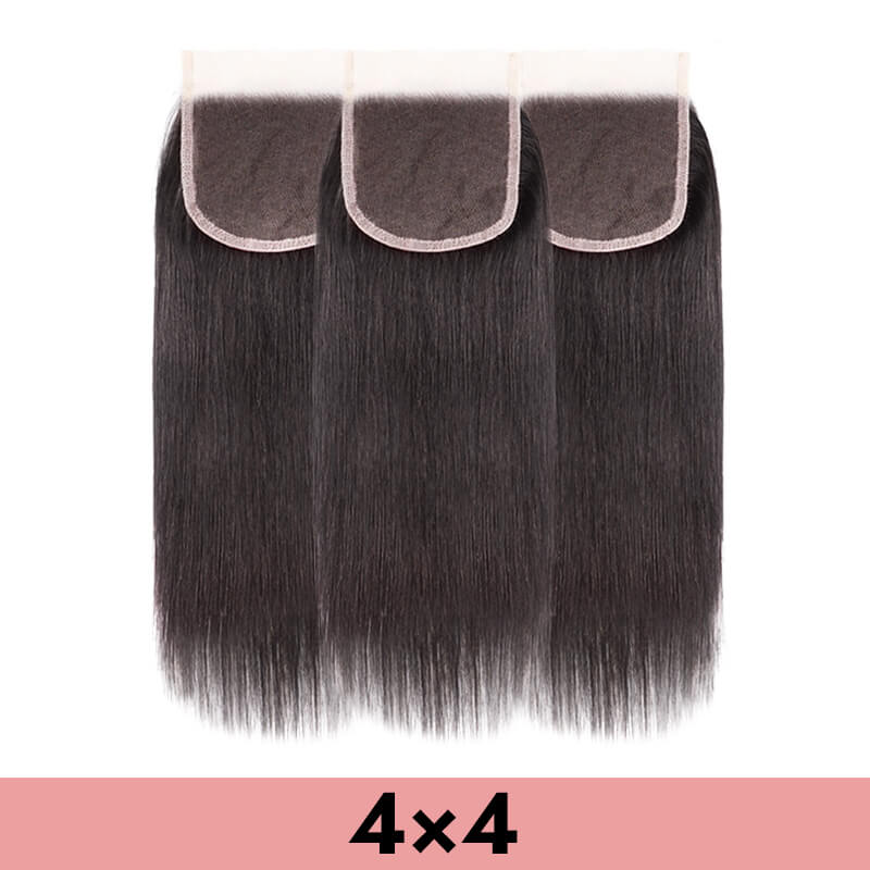 4x4 lace closure Hd & Transparent lace Straight Body wave Deep wave Deep curl Kinky curl Kinky straight Loose wave human virgin hair natural black color can bleached knots for black women