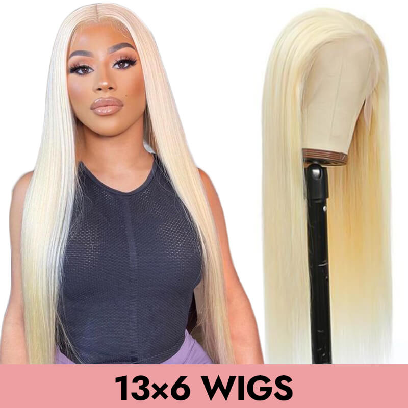 Straight 613 blonde wig 13x6 lace front wig full frontal wig HD lace transparent lace human virgin hair 150% 200% COMELYHAIRS™