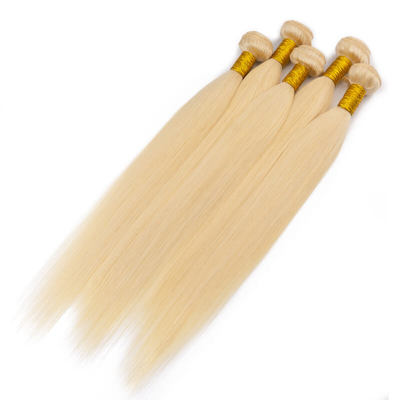 3Pcs Straight 613 Blonde Bundles Deals With 4x4/5x5 Closure/13x4 Frontal HD Transparent Lace 100% Human Virgin Brazilian Hair Weaves COMELYHAIRS®