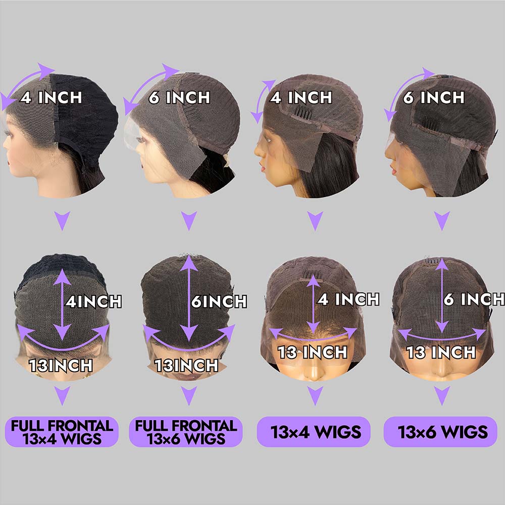 Full Frontal Wig Hd/Transparent Lace Human Virgin Hair Straight/Body Wave/Deep Curl/Deep Wave 180% 250%