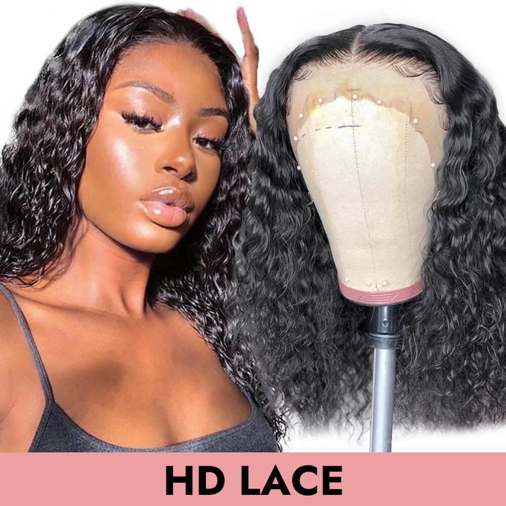 Water wave HD full frontal lace front 13x4 13x6 human virgin hair wigs waterwave 180% 250% COMELYHAIRS™