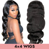 Load image into Gallery viewer, Bodywave 4x4 closure wig HD lace Transparent lace natural color 150% 200% human virgin hair COMELYHAIRS™