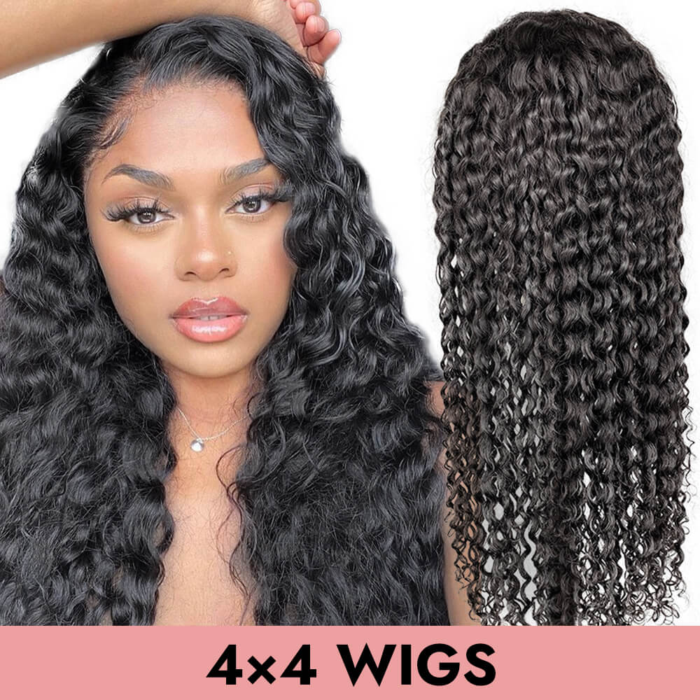 Deep curl 4x4 closure wig deepcurl HD lace Transparent lace natural color 150%  200% human virgin hair COMELYHAIRS™