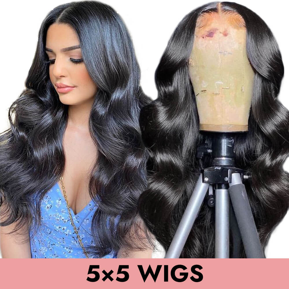 Mesh Dome Cap Body wave 5x5 HD & Transparent Lace Closure Wig 100% Human Virgin Hair Pre Plucked Natural Color 150% 200% Density COMELYHAIRS®