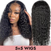 Load image into Gallery viewer, Water wave 5x5 closure wig waterwave HD lace Transparent lace natural color 150% 200% human virgin hair COMELYHAIRS™