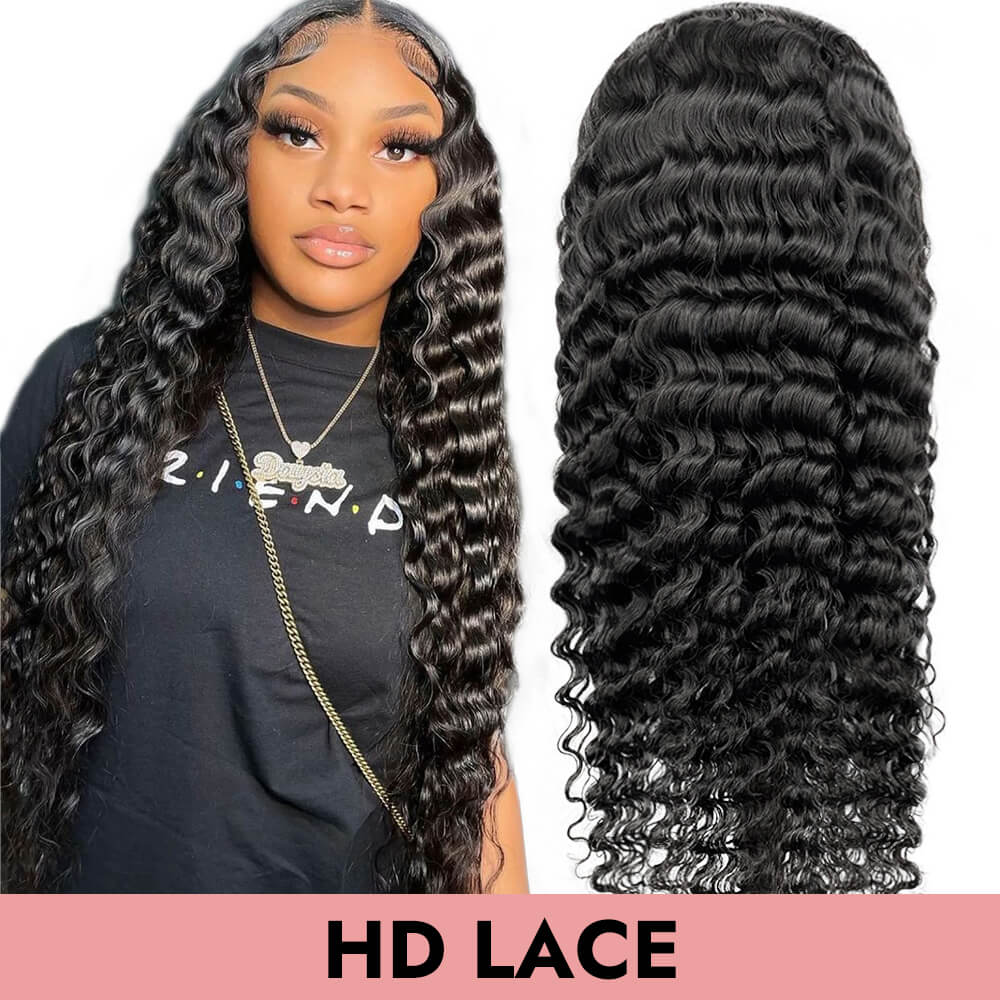 HD 13x4 lace front wigs full frontal wigs 200% 250% straight bodywave deepwave deepcurl natural color virgin human hair wigs COMELYHAIRS™