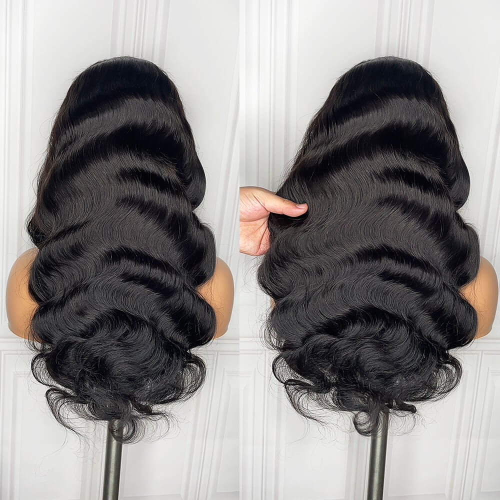 Body wave transparent lace full frontal lace front natural black 13x4 13x6 human virgin hair wigs 150% 200% COMELYHAIRS™