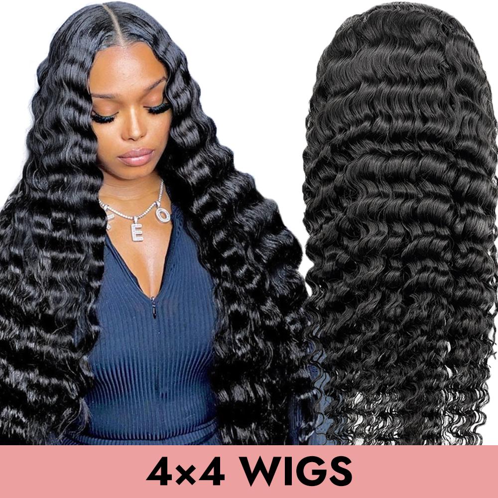 Deepwave 4x4 closure wig HD lace Transparent lace natural color 150% 200% human virgin hair Comelyhairs™ - comelyhairs