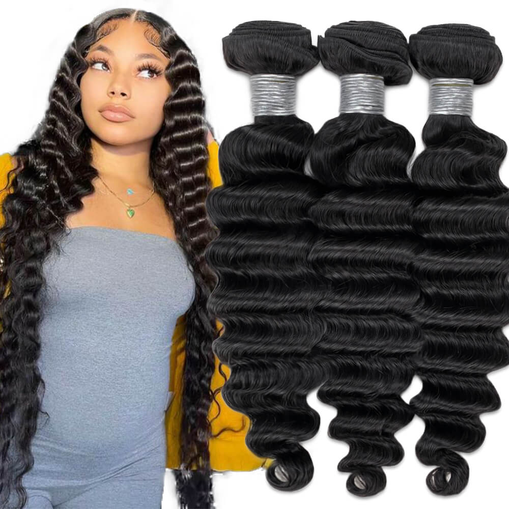 Deep wave Bundles Natural Nolor 100% Human Virgin Brazilian Hair Weaves Sale Store COMELYHAIRS®