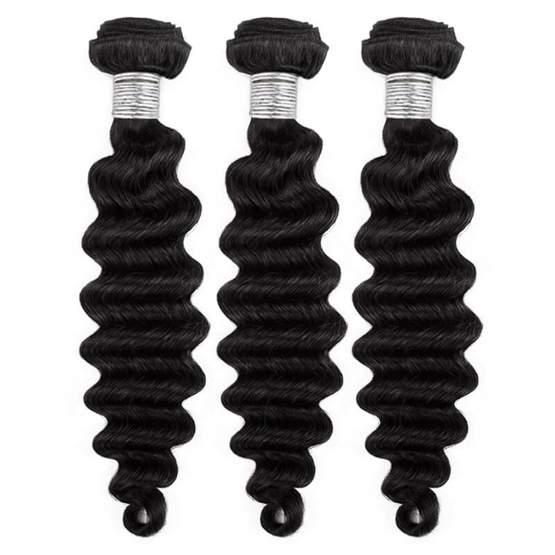 Deep wave Bundles Natural Nolor 100% Human Virgin Brazilian Hair Weaves Sale Store COMELYHAIRS®