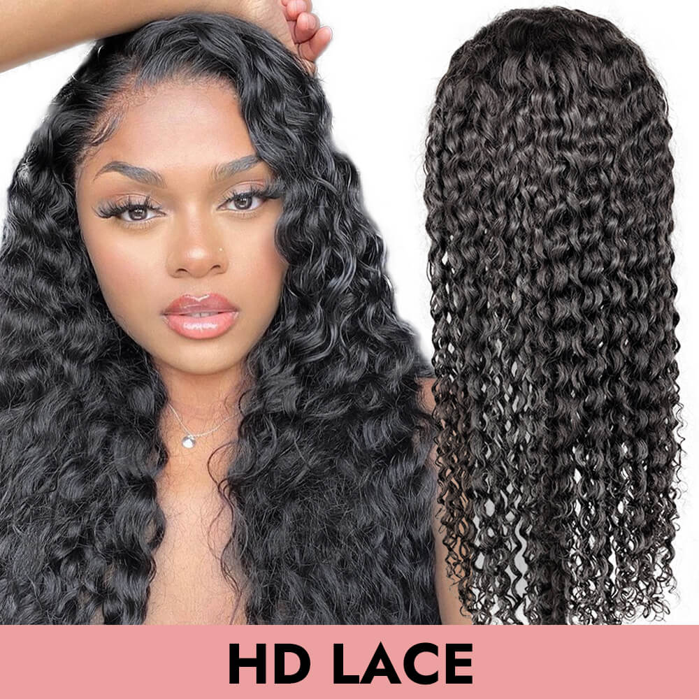 Deep curl HD full frontal lace front 13x4 13x6 human virgin hair wigs deepcurl 180% 250% COMELYHAIRS™