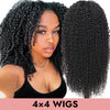 Kinky curl 4x4 closure wig HD lace Transparent lace natural color 150% 200% human virgin hair Comelyhairs™ - comelyhairs