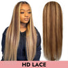 Load image into Gallery viewer, Straight HD lace wig 5x5 13x4 13x6 closure wig lace front full frontal wig 150% 200% #4/27 Highlight human virgin hair Comelyhairs™ - comelyhairs
